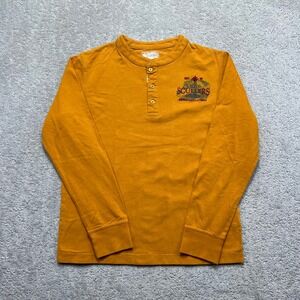 Scullers Explorer Henley Shirt Mens M Reg Fit Yellow Orange Long Sleeve Outdoors